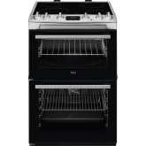 AEG CCX6540ACM 60cm Double Oven Electric Cooker with Ceramic Hob - Stainless Steel