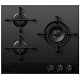 Fisher + Paykel CG603DNGGB4 600mm Wide 'Gas on Glass' 3 Burner, Minimal Style