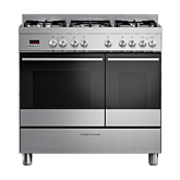 Fisher & Paykel 90cm Dual Fuel 5 Burner Cooker - Steel