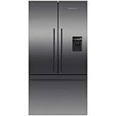 Fisher + Paykel RF540ADUB7 Fridge Freezer French Door 900mm Designer Handle, Black Steel - Ice & Wat