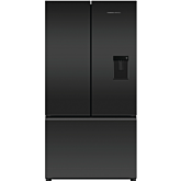 Fisher + Paykel RF540AZUB6 Fridge Freezer French Door 900mm, Recessed Handle, Matt Black Glass - Ice