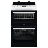 AEG CCX6530ACW 60cm Double Oven Electric Cooker with Ceramic Hob - White