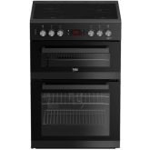 Beko EDC634K 60cm Double Oven Electric Cooker with Ceramic Hob Black