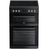 Beko Ireland EDC634K 60cm Double Oven Electric Cooker with Ceramic Hob - Black