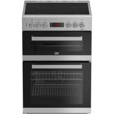 Beko Ireland EDC634S 60cm Double Oven Electric Cooker with Ceramic Hob - Silver