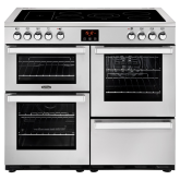 Belling 444444084  100E 99.6cm Electric Rangecooker with Triple Oven and Ceramic Hob - Stainles Steel