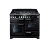 Rangemaster 110cm Classic Deluxe Dual Fuel Black/Chrome 