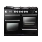 Rangemaster Nexus Steam 110cm Dual Fuel Range Cooker - Black & Chrome 