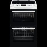 Zanussi ZCV46250WA 55cm Double Electric Cooker with Ceramic Hob - White