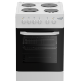 Zenith ZE503W 50cm Single Oven Electric Cooker with solid plate - hob White- A Energy Rated