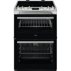 AEG CCX6540ACM 60cm Double Oven Electric Cooker with Ceramic Hob - Stainless Steel