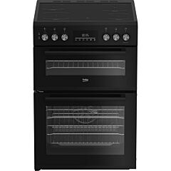 Beko Ireland EDC6731K 60cm Double Oven Electric Cooker with Vitroceramic Hob - Black