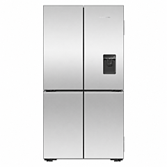 Fisher + Paykel RF605QNUVX1 Fridge Freezer Quad Door 905mm, Recessed Handle, Stainless Steel