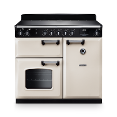 Rangemaster Classic Electric Range Cooker with Induction Hob -Pale Cream / Chrome 