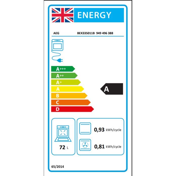 Aeg BEX335011B Aeg Multifunction Fan Oven - Black