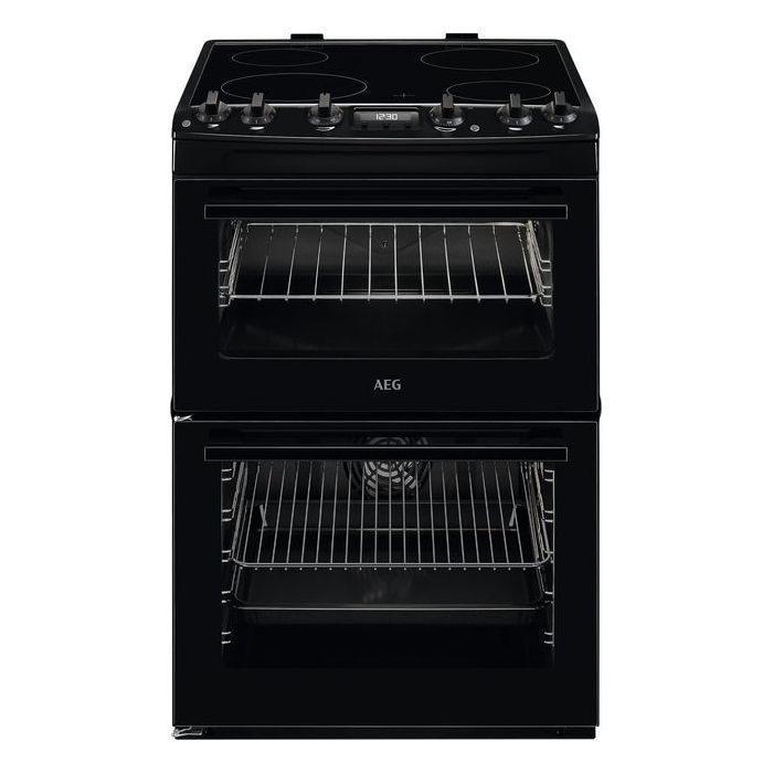 AEG CCX6540ACB 60cm Double Oven Electric Cooker with Ceramic Hob - Black