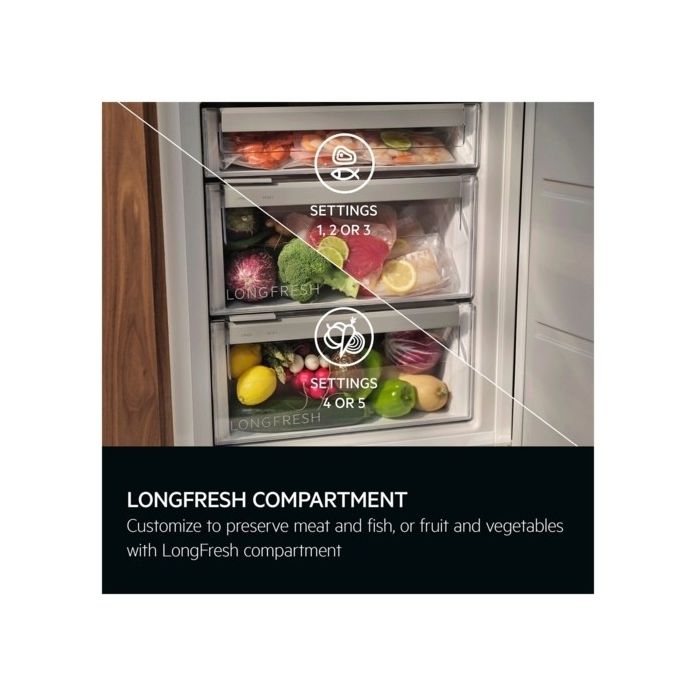 Aeg NSK9Z181EC In Column 9000, Cabinet Larder Fridge with LongFresh, MultiFlow, Fixed Hinge, Recycle