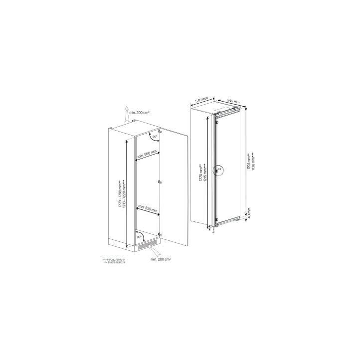 Blomberg FNT4454I 54cm Integrated Frost Free Freezer - White