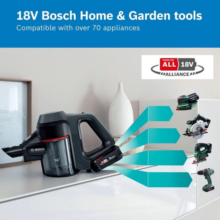 Bosch BCS711GB Unlimited 7 Cordless Vacuum Cleaner - 40 Minutes Run Time - Dark Granite