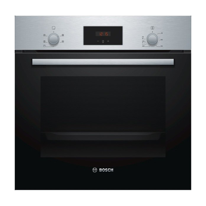Bosch HHF113BR0B 59.4cm Serie 2 Built In Electric Single Oven with 3D Hot Air - Stainless Steel