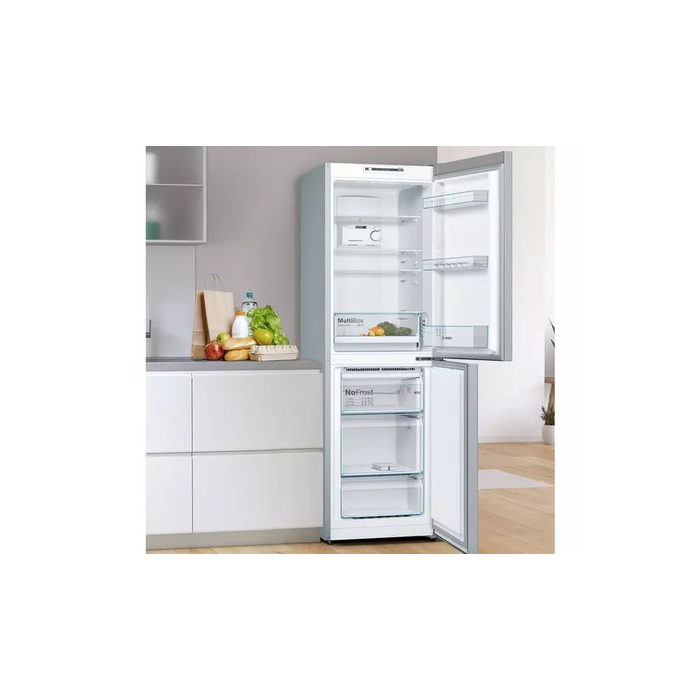 Bosch KGN34NLEAG 186x60 NoFrost fridge freezer, MultiBox, 4 glass safety shelves, MultiAirflow, 3 fu