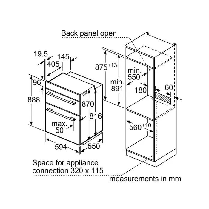 Bosch MHA133BR0B Series 2 Built-In Double Electric Oven