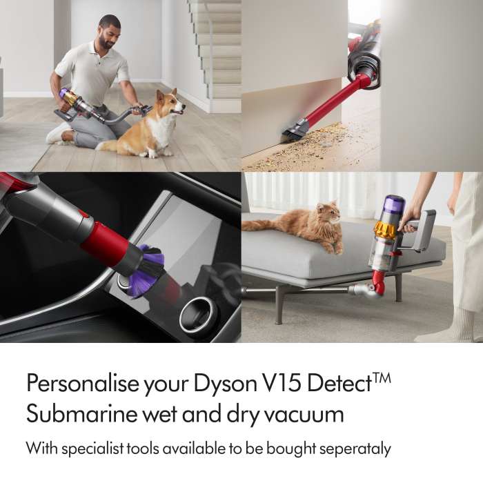 Dyson V15SUBMARINE Detect Submarine Wet & Dry cleaner - Yellow/Nickel