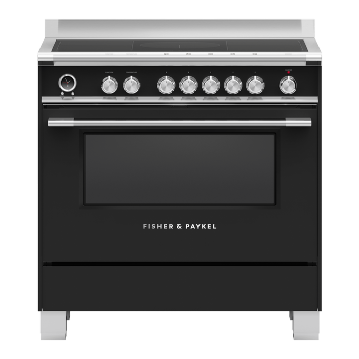 Fisher & Paykel 90cm Induction Pyrolytic Cooker - Black
