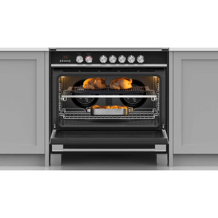 Fisher & Paykel 90cm Induction Pyrolytic Cooker - Black
