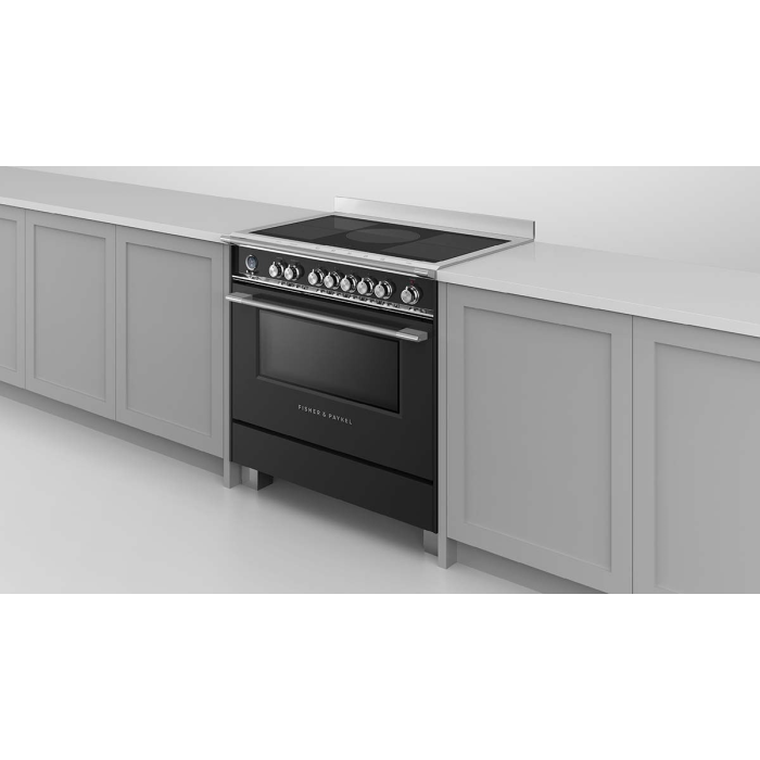 Fisher & Paykel 90cm Induction Pyrolytic Cooker - Black