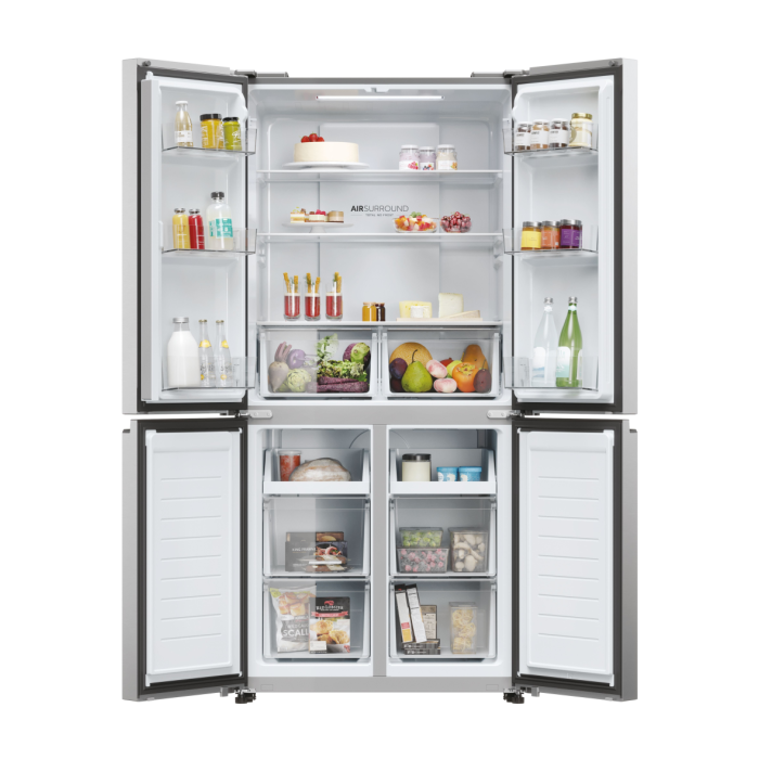 Haier HCR3818ENMM 83.3cm Total No Frost Multi Door Fridge Freezer - Inox