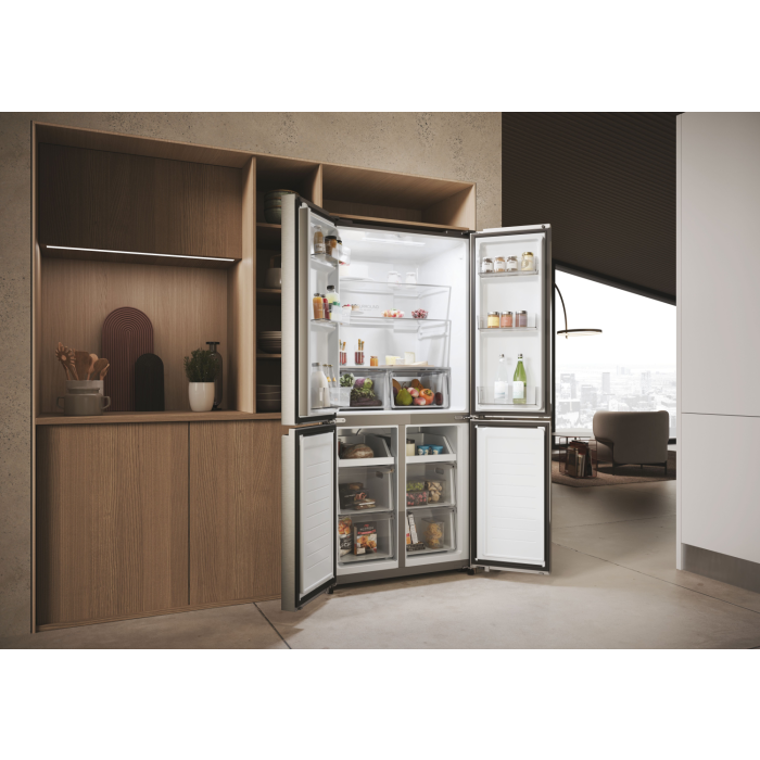 Haier HCR3818ENMM 83.3cm Total No Frost Multi Door Fridge Freezer - Inox