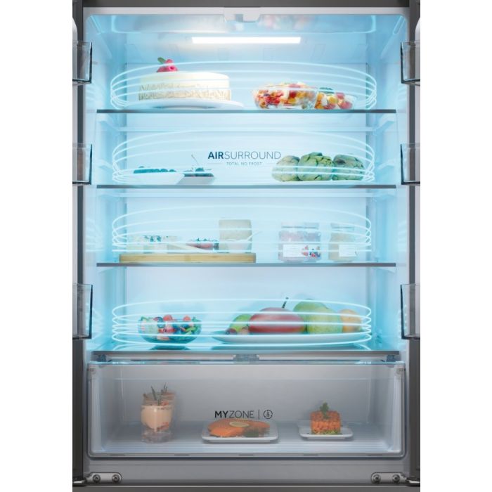 Haier HFR3718ENMD  70cm 60/40 Total No Frost Fridge Freezer - Dark Inox