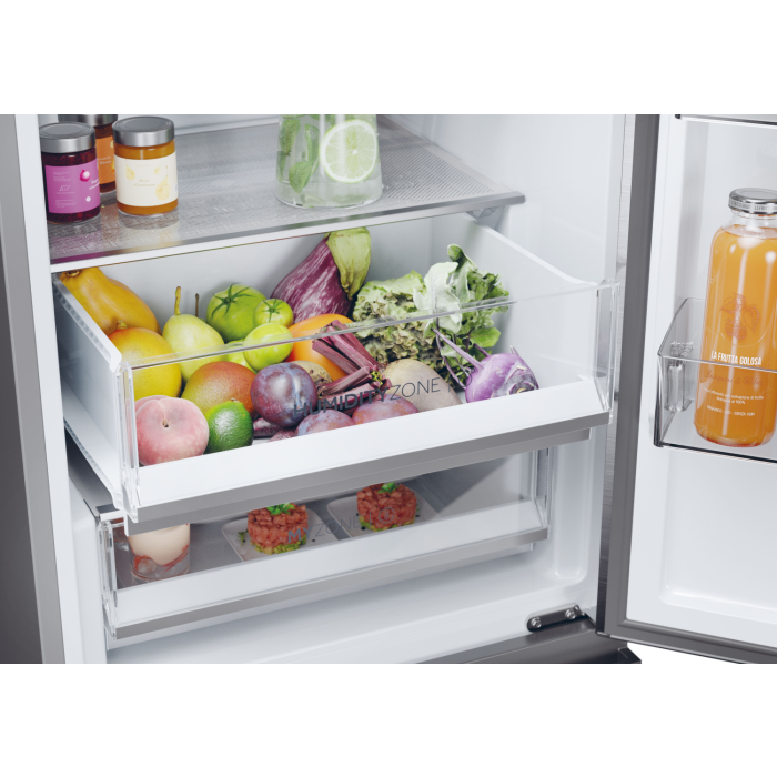 Haier HTW5618EWMP 59.5cm 3D Fridge Freezer - Dark Inox