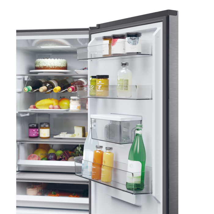 Haier HTW5618EWMP 59.5cm 3D Fridge Freezer - Dark Inox