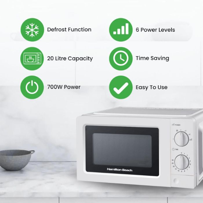 Hamilton Beach HB70T20W 20 Litre Solo Microwave - White