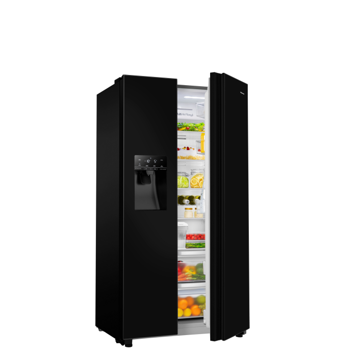 Hisense RS694N4TBE 91cm American Style Fridge Freezer - Black