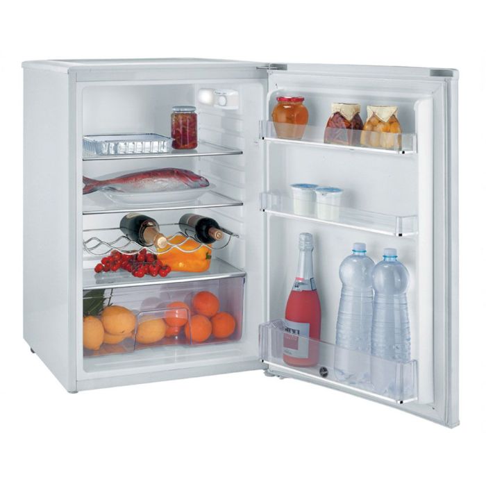 Hoover Candy HFLE54WN-MAX Undercounter 55cm larder, white, A energy rated, wine rack, silver trims
