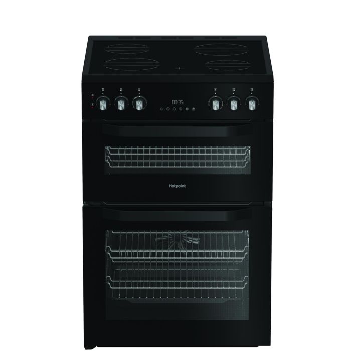 Hotpoint HDE6VDC2B1 60cm Double Oven Electric Cooker - Black