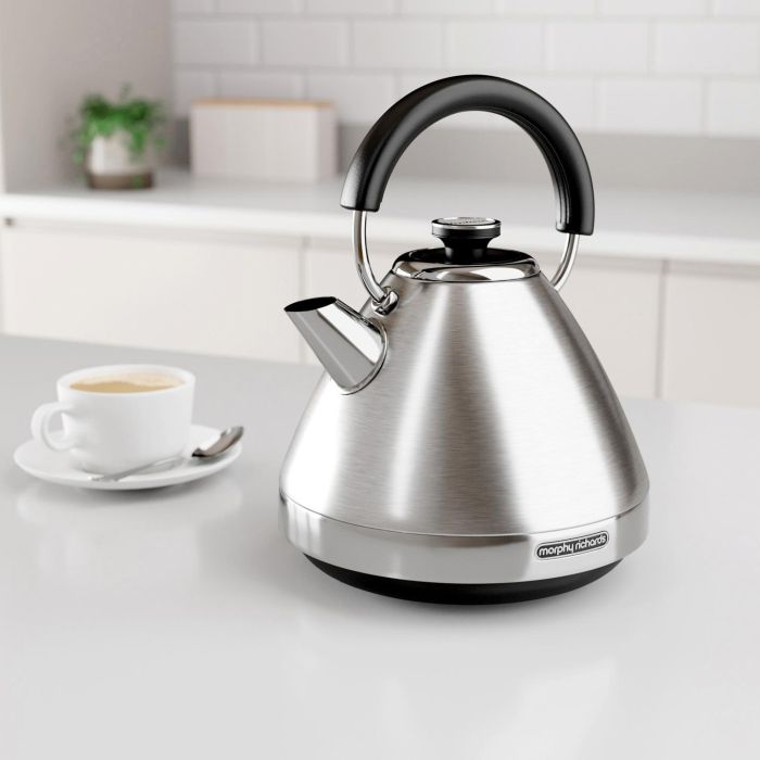 Morphy Richards 100130 1.5 Litres Venture Pyramid Rapid Boil Kettle - Brushed Stainless Steel
