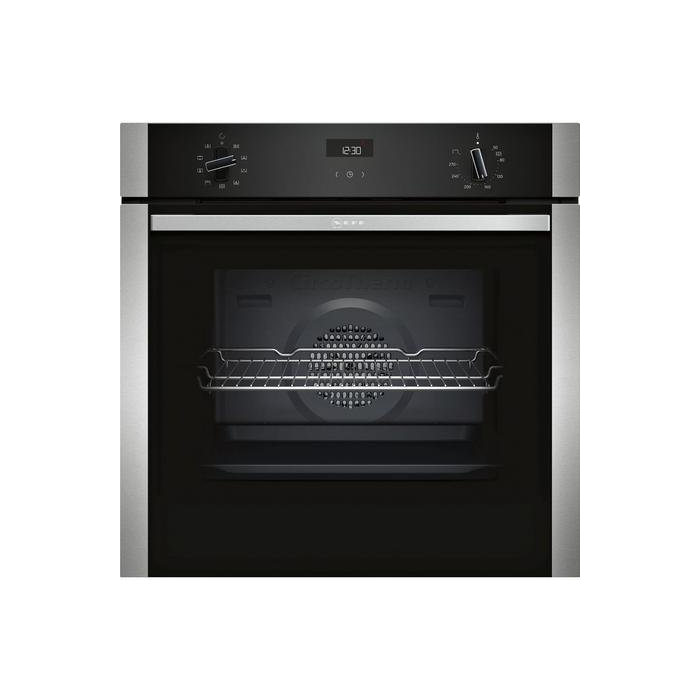 Neff B1ACE4HN0B 59.4cm Built In Electric CircoTherm Single Oven - BLACK/STEEL