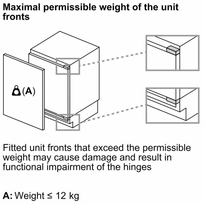 NEFF KU1212FE0G 54.1cm Built In Fridge - White