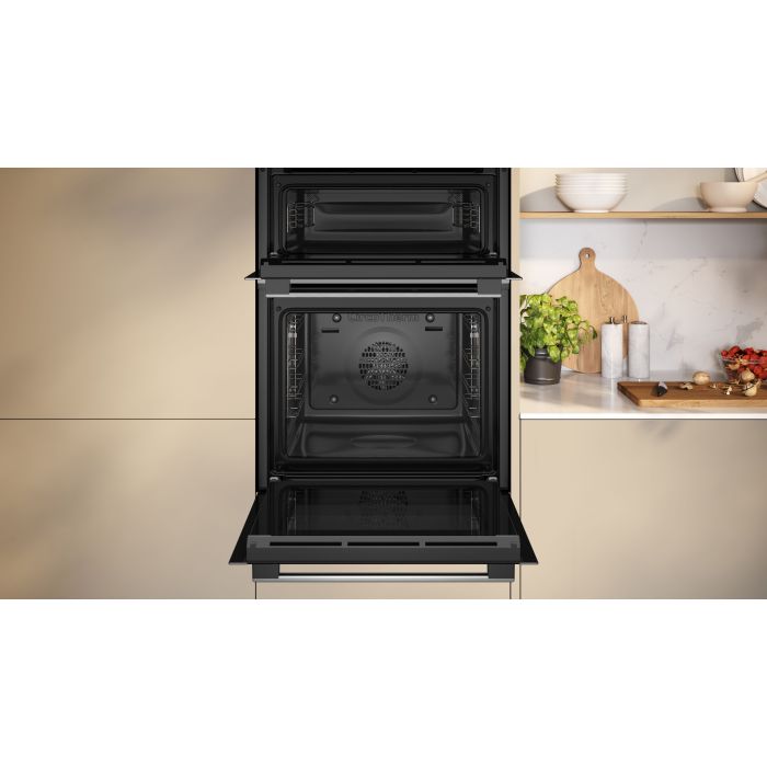 Neff U1ACE2AN3B 59.4cm Built In Electric Double Oven - Stainless Steel