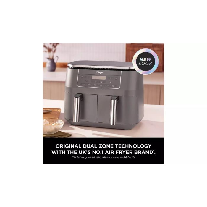 Ninja DZ300UK 7.6 litre 6-in-1 Dual Zone Air Fryer - Gun Metal Grey
