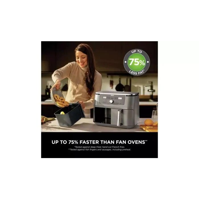 Ninja DZ400UK 9.5 litre MAX 6-in-1 Dual Zone Air Fryer - Gun Metal Grey