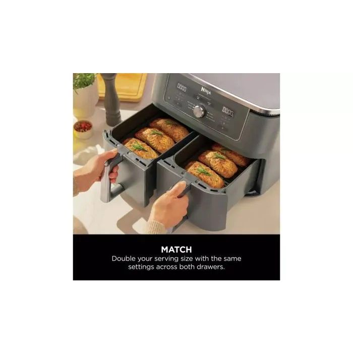 Ninja DZ400UK 9.5 litre MAX 6-in-1 Dual Zone Air Fryer - Gun Metal Grey