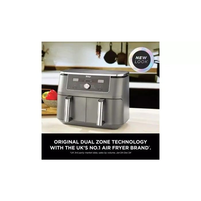 Ninja DZ400UK 9.5 litre MAX 6-in-1 Dual Zone Air Fryer - Gun Metal Grey
