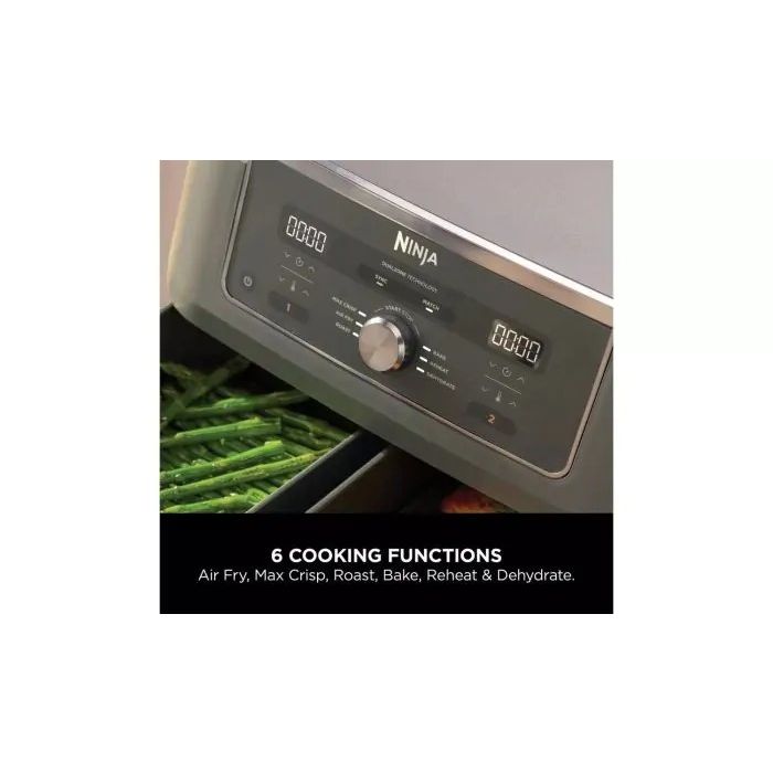 Ninja DZ400UK 9.5 litre MAX 6-in-1 Dual Zone Air Fryer - Gun Metal Grey