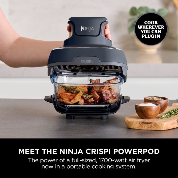 Ninja FN101UKGY CRISPi 4-in-1 Portable Air Fryer - Cyberspace Blue