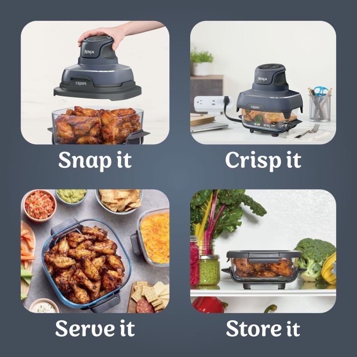 Ninja FN101UKGY CRISPi 4-in-1 Portable Air Fryer - Cyberspace Blue